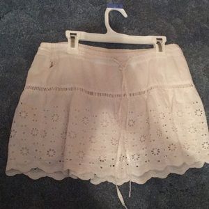 White cut out skirt